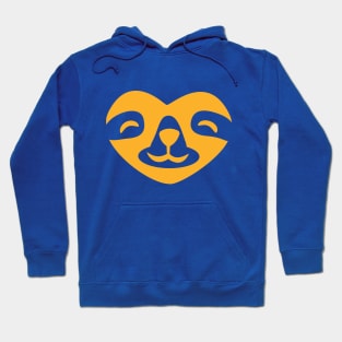 Heart Shape Love Sloth Design. Simple Funny Smiling Sloth Face Hoodie